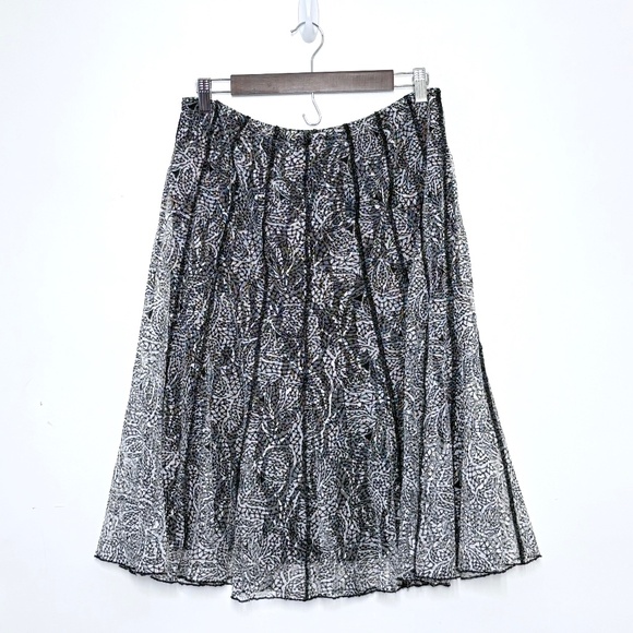 Black White Lace Midi Skirt | Whimsy Goth Lolita Dark Coquette Romantic | Size L - Picture 3 of 5